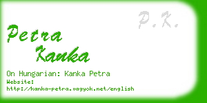 petra kanka business card